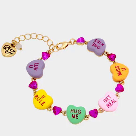 Betsey Johnson Jewelry - New Betsey Johnson THINK PINK SWEETHEART FLEX BRACELET MULTI